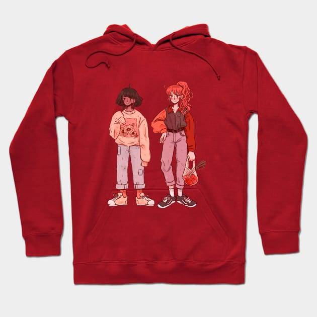 Warm 90s fashion girls Hoodie by RedBeanPorridge TeePublic Store